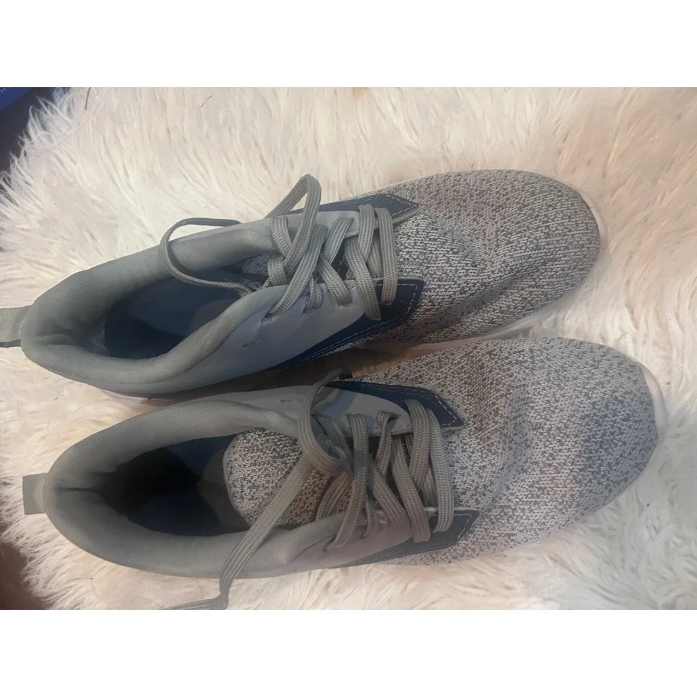 🤯3/$15 Nautica Women Gray Knit Lace Up Athletic Sneakers Shoes‎ Size 9.5